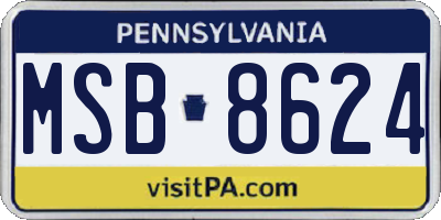 PA license plate MSB8624