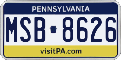 PA license plate MSB8626