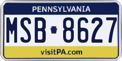 PA license plate MSB8627
