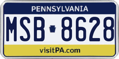 PA license plate MSB8628