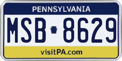 PA license plate MSB8629