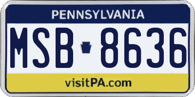 PA license plate MSB8636