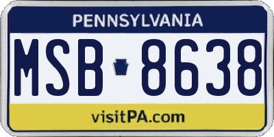 PA license plate MSB8638