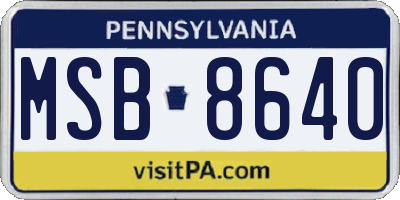 PA license plate MSB8640