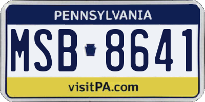 PA license plate MSB8641