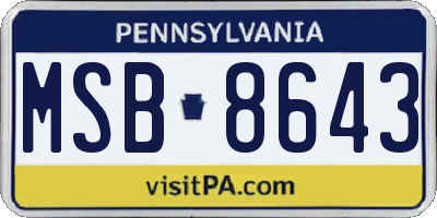 PA license plate MSB8643