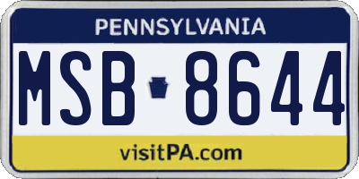 PA license plate MSB8644