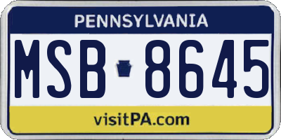PA license plate MSB8645