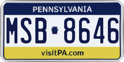 PA license plate MSB8646