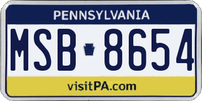 PA license plate MSB8654