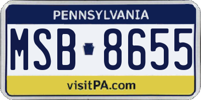 PA license plate MSB8655