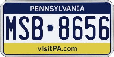 PA license plate MSB8656