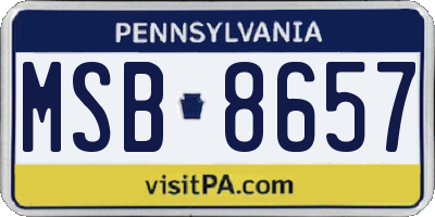 PA license plate MSB8657