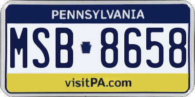 PA license plate MSB8658
