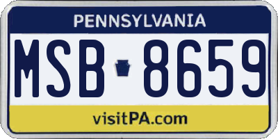 PA license plate MSB8659