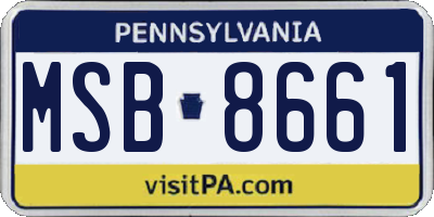 PA license plate MSB8661