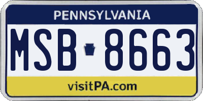 PA license plate MSB8663