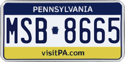 PA license plate MSB8665