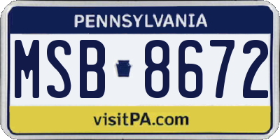 PA license plate MSB8672