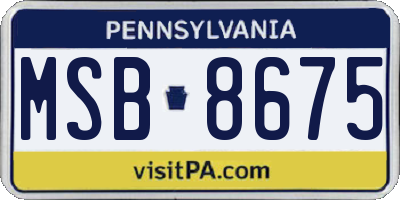 PA license plate MSB8675