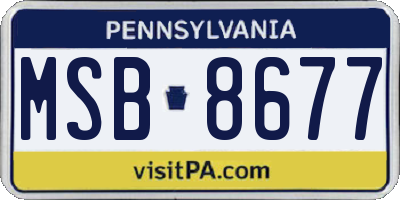 PA license plate MSB8677