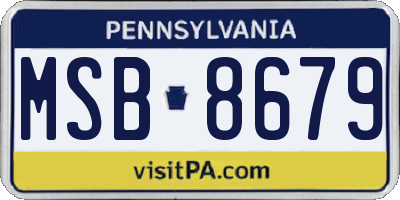 PA license plate MSB8679