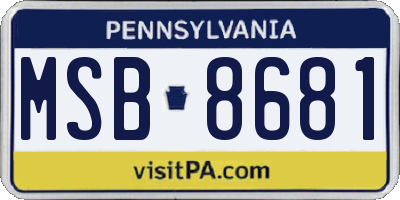 PA license plate MSB8681