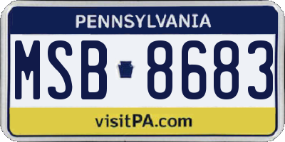 PA license plate MSB8683