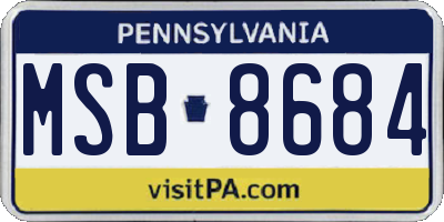 PA license plate MSB8684
