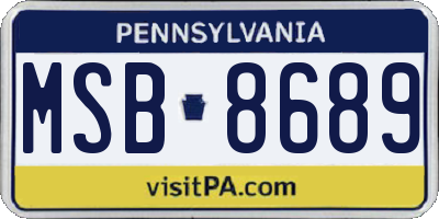 PA license plate MSB8689