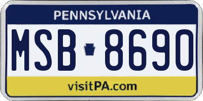 PA license plate MSB8690