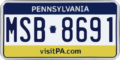 PA license plate MSB8691