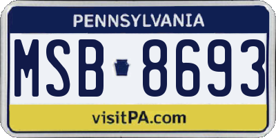 PA license plate MSB8693