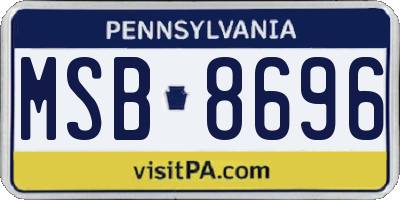 PA license plate MSB8696