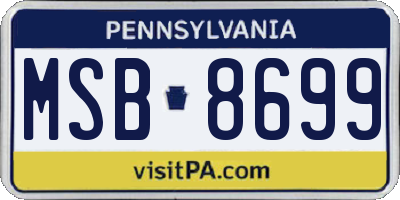 PA license plate MSB8699
