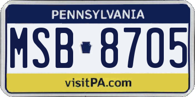 PA license plate MSB8705