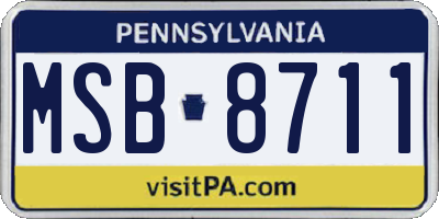 PA license plate MSB8711