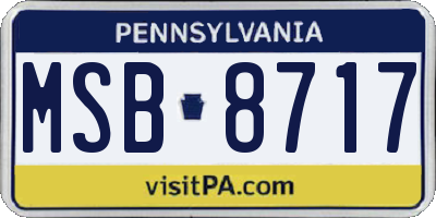PA license plate MSB8717
