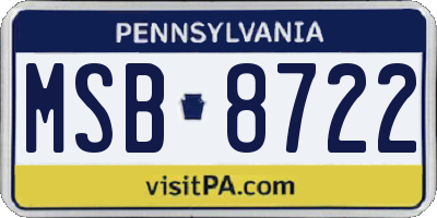 PA license plate MSB8722