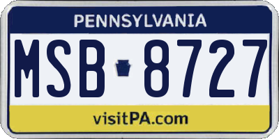 PA license plate MSB8727