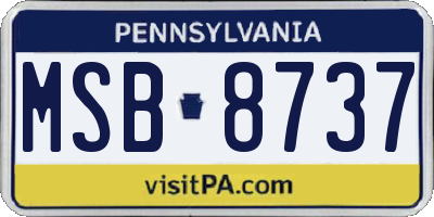 PA license plate MSB8737