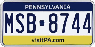 PA license plate MSB8744