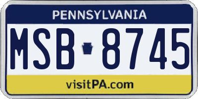 PA license plate MSB8745