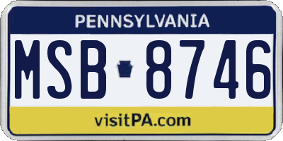PA license plate MSB8746