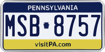PA license plate MSB8757