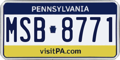 PA license plate MSB8771