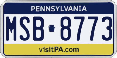 PA license plate MSB8773