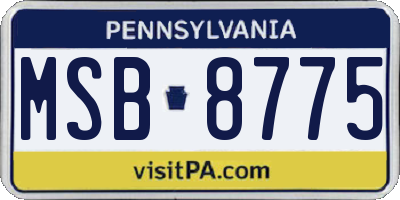 PA license plate MSB8775