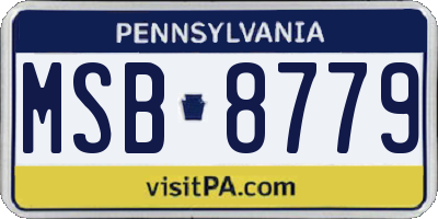 PA license plate MSB8779