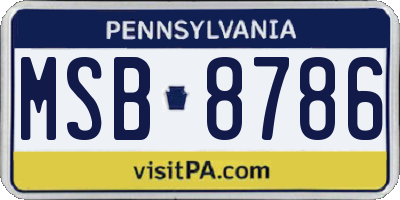 PA license plate MSB8786